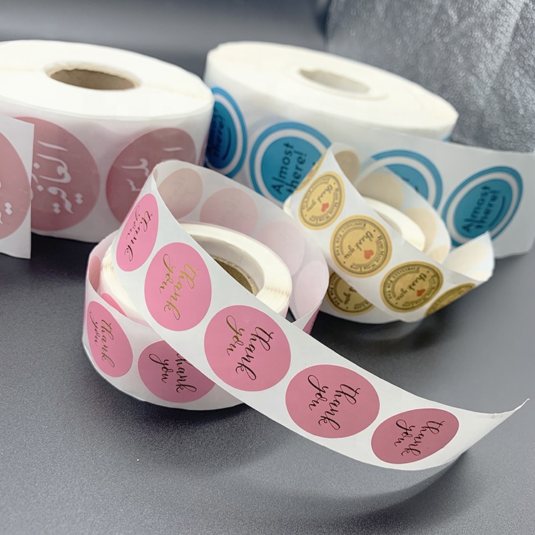 Printing Circular Logo Sticker Roll
