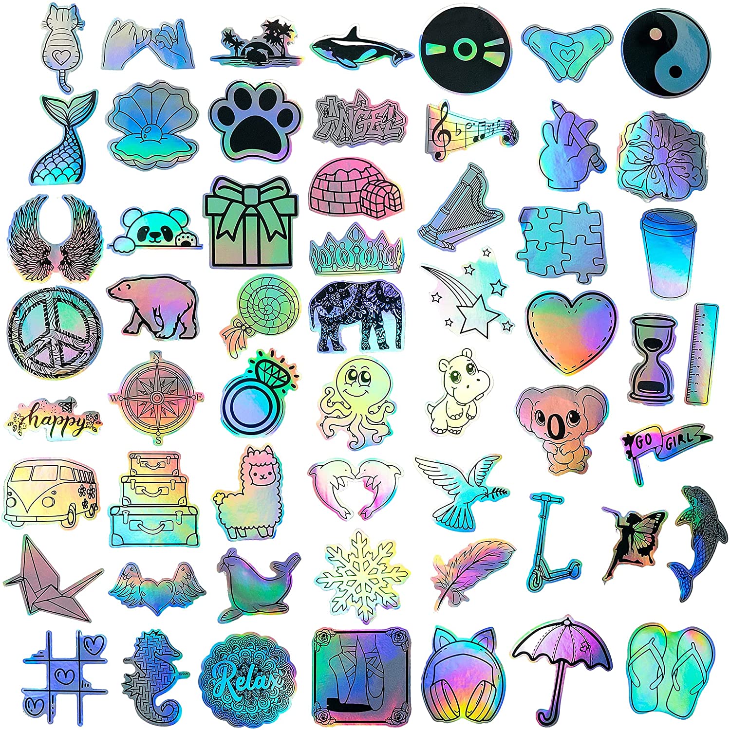 00 Pcs Hydroflask Stickers Waterproof Cute Aesthetic